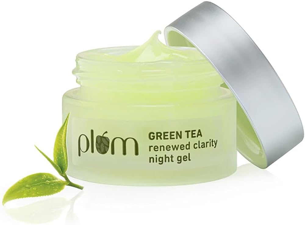 Plum Green Tea Night Gel Cream with Glycolic Acid – Fights Acne & Promotes Clear, Oil-Free, Youthful Skin (50ml)