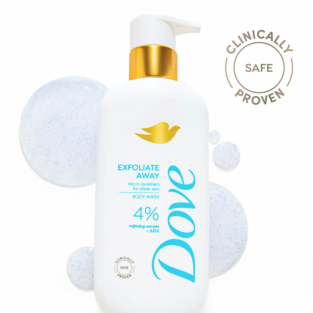 Dove Exfoliate Away Body Wash with 4% AHA Refining Serum (300ml)