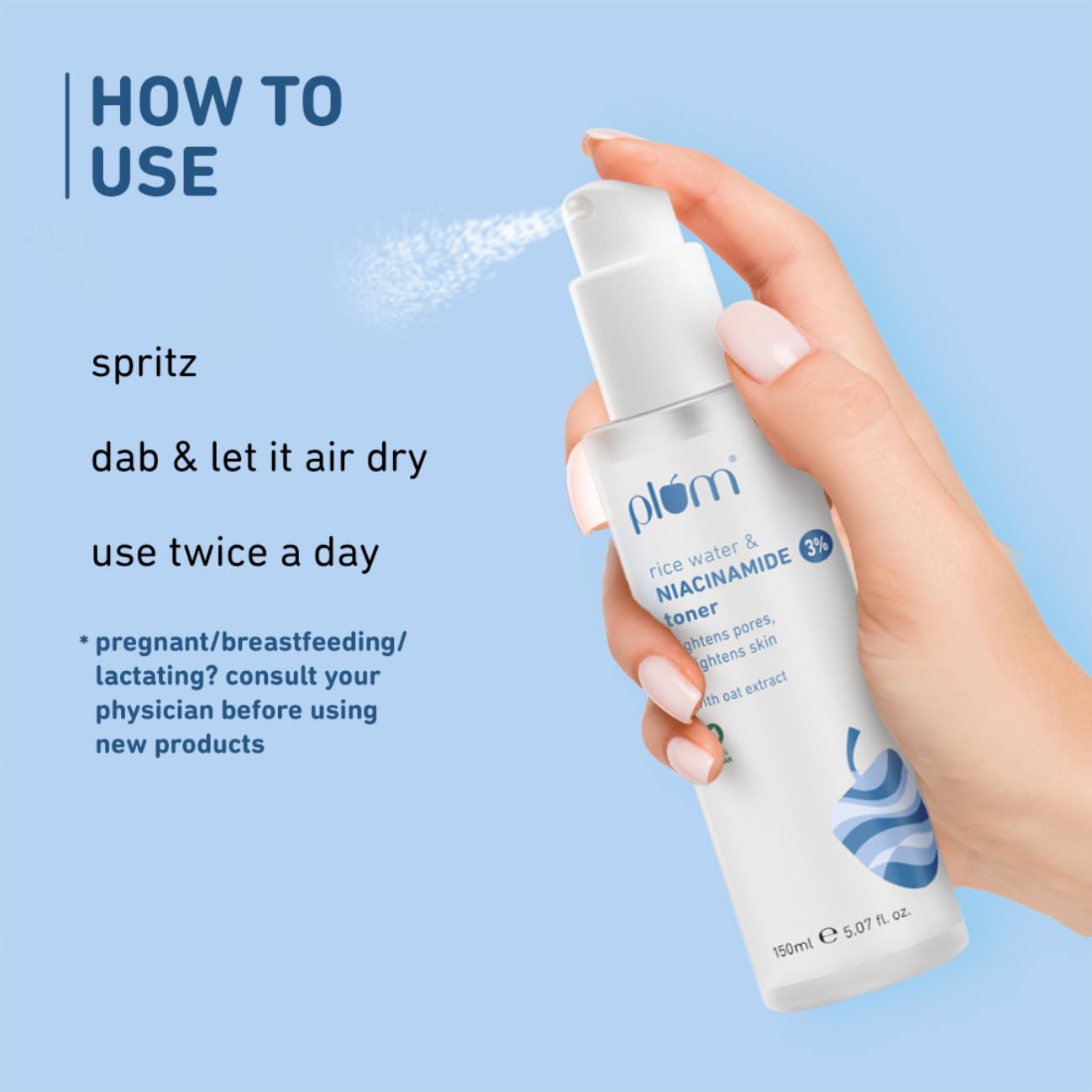 Plum 3% Niacinamide Alcohol-Free Toner with Rice Water (150ml)