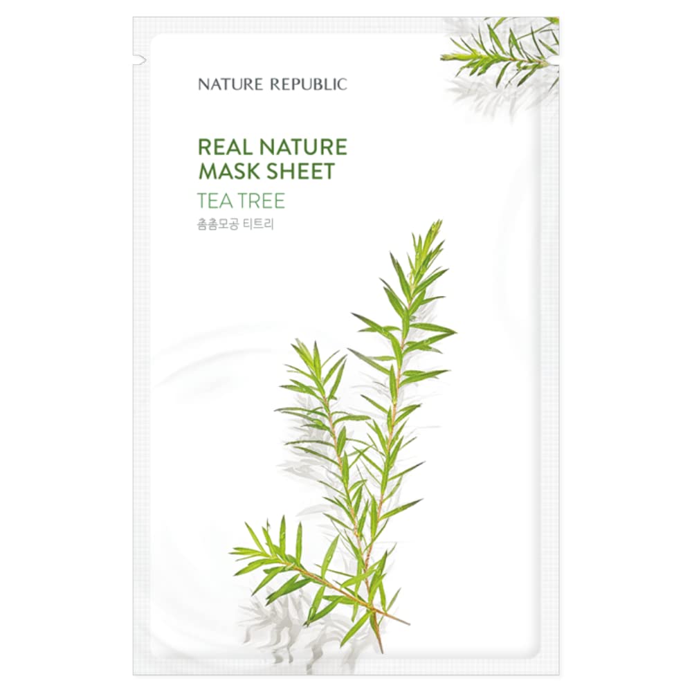 Nature Republic Real Nature Beauty Mask Sheet, Tea Tree, 1 Sheet, 0.77 fl oz (23 ml)