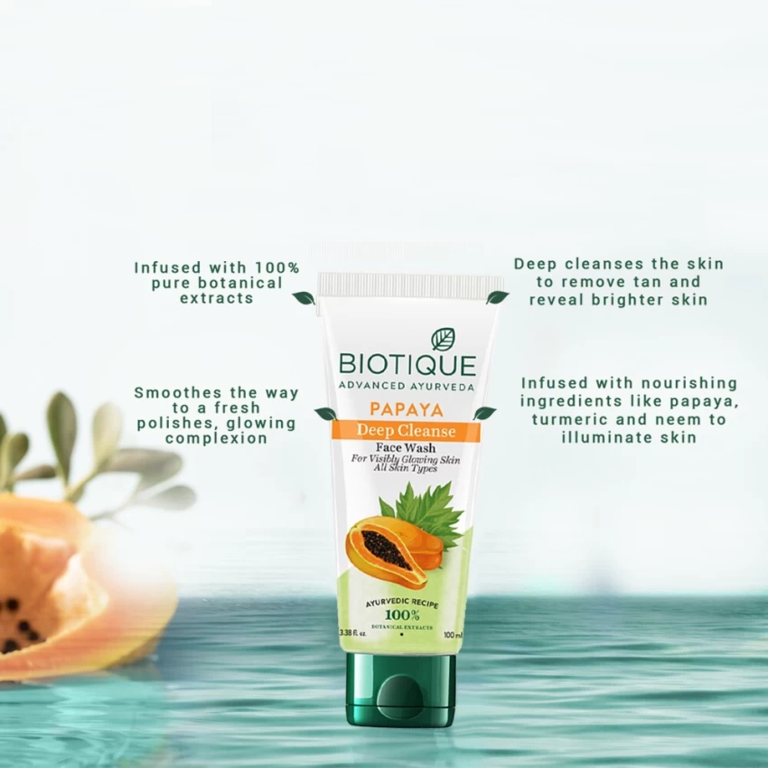 Bio Papaya Deep Cleanse Visibly Glowing Skin Face Wash 100ml