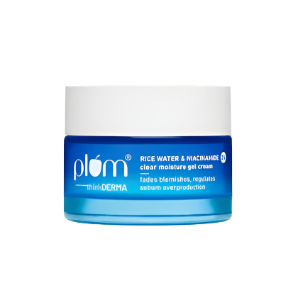 Plum Think Derma Niacinamide & Rice Water Gel Cream - Oil-Free Hydration (50g)